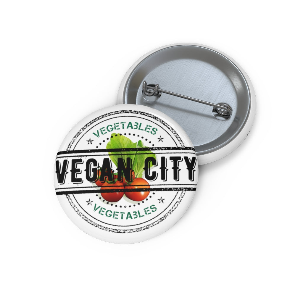 Vegan City Pin Buttons